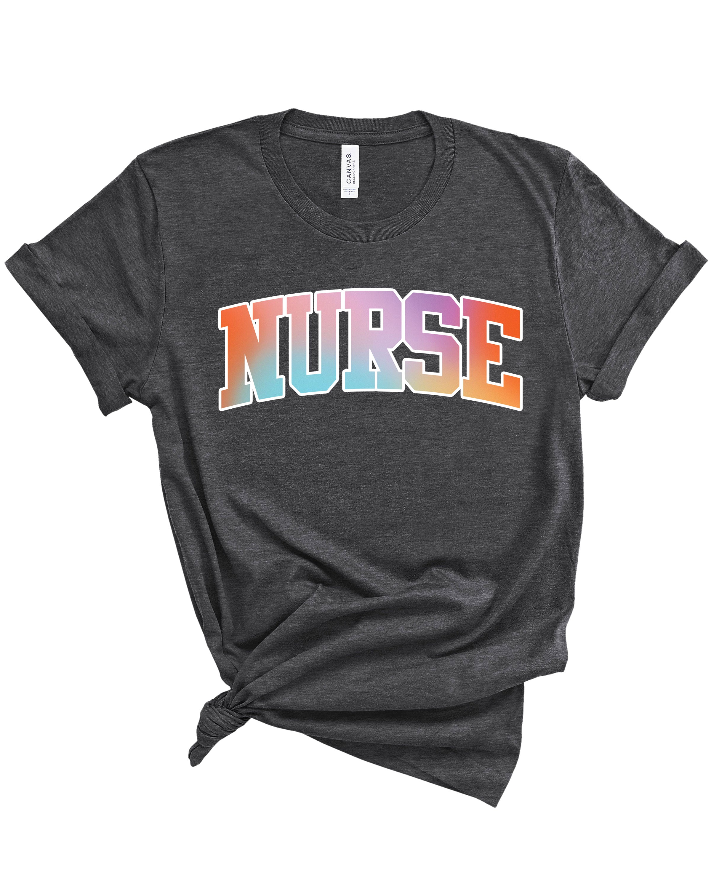 Ombre Varsity Nurse | Adult Tee-Womens - Tops - Tees-Sister Shirts-Sister Shirts, Cute & Custom Tees for Mama & Littles in Trussville, Alabama.
