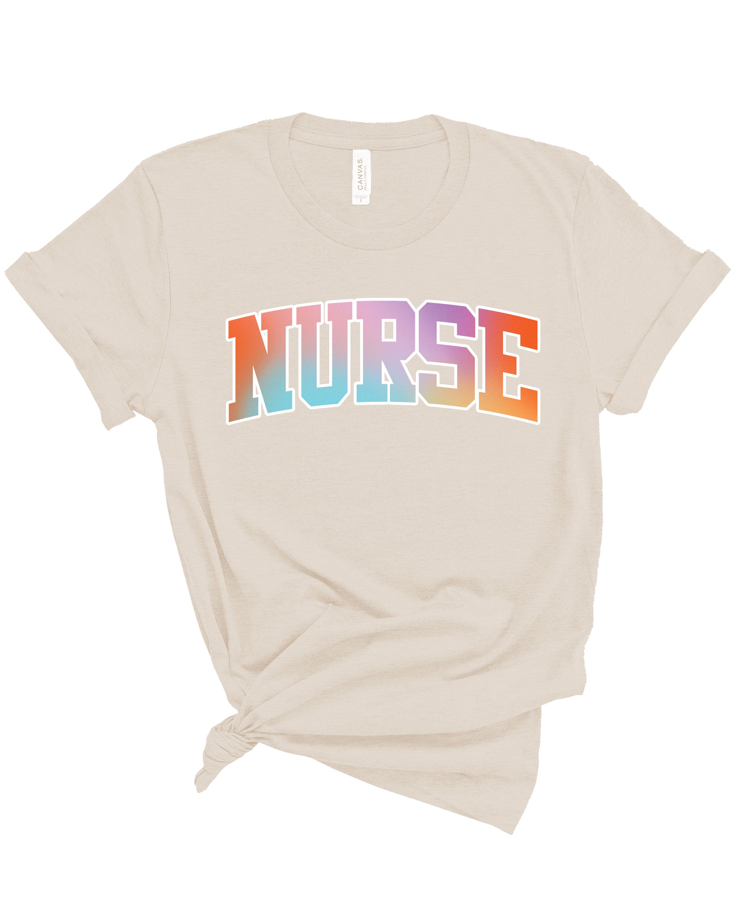 Ombre Varsity Nurse | Adult Tee-Womens - Tops - Tees-Sister Shirts-Sister Shirts, Cute & Custom Tees for Mama & Littles in Trussville, Alabama.