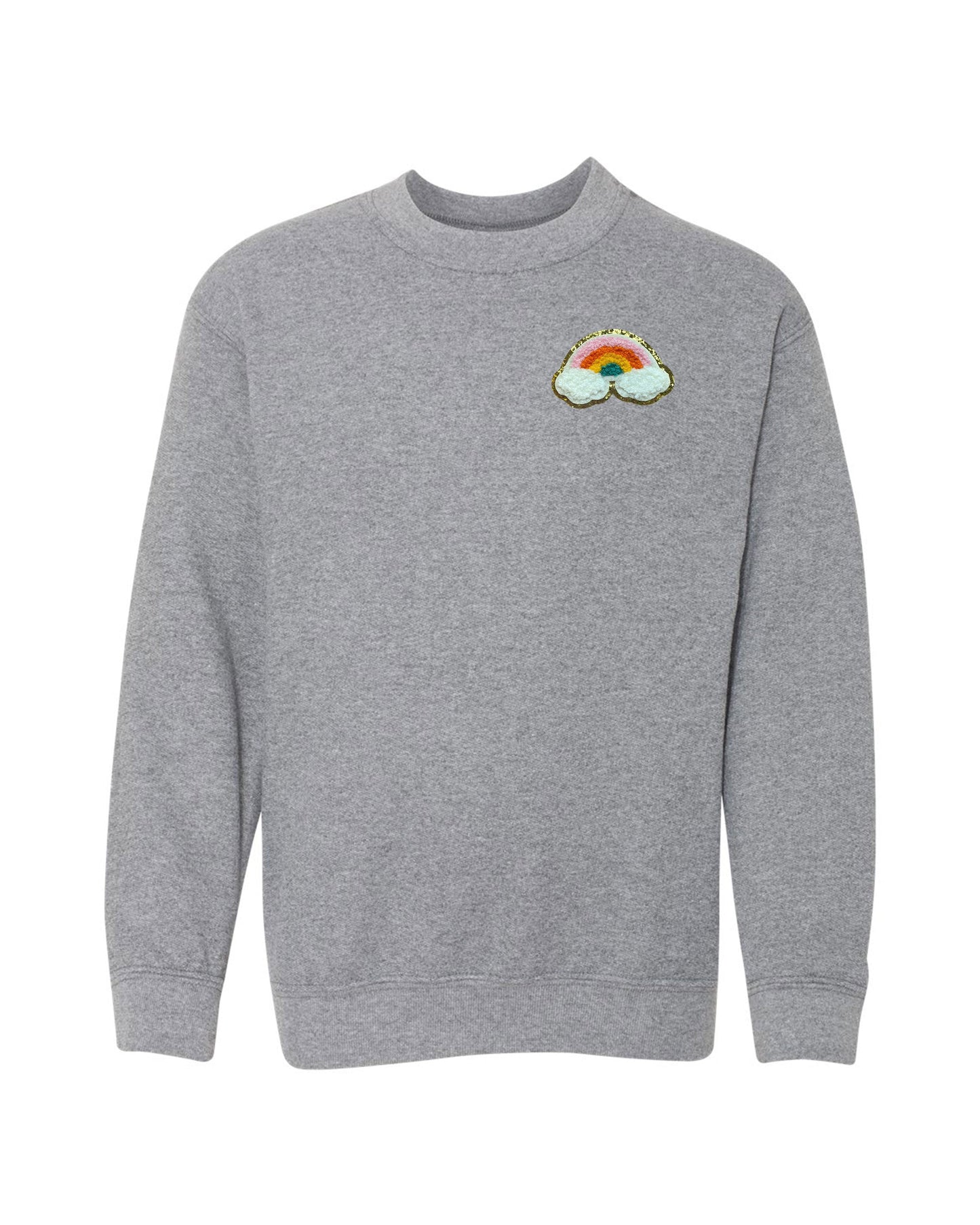 Rainbow Patch | Adult Pullover | RTS-Adult Crewneck-Sister Shirts-Sister Shirts, Cute & Custom Tees for Mama & Littles in Trussville, Alabama.