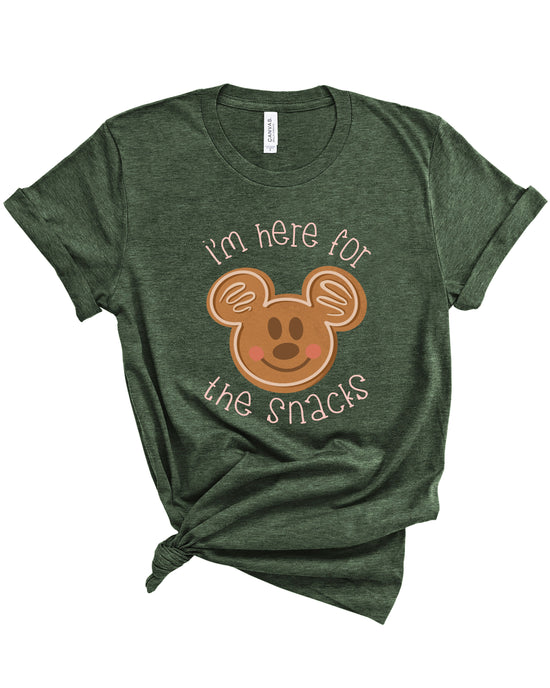 Here for the Snacks Gingerbread | Adult Tee-Adult Tee-Sister Shirts-Sister Shirts, Cute & Custom Tees for Mama & Littles in Trussville, Alabama.