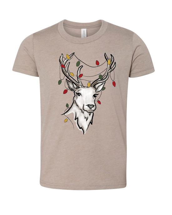 Reindeer + Christmas Lights | Kids Tee-Kids Tees-Sister Shirts-Sister Shirts, Cute & Custom Tees for Mama & Littles in Trussville, Alabama.