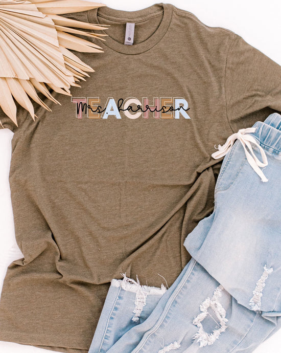 Personalized Teacher | Adult Tee-Adult Tee-Sister Shirts-Sister Shirts, Cute & Custom Tees for Mama & Littles in Trussville, Alabama.