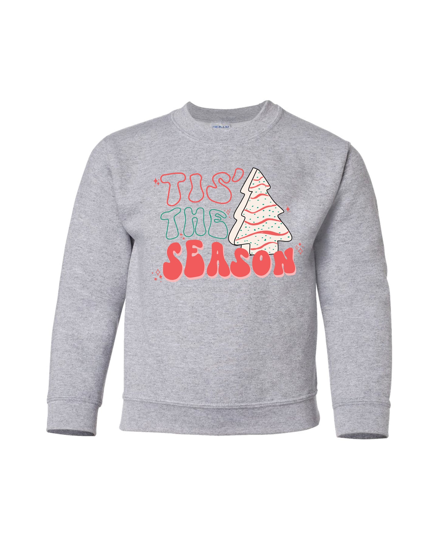 Tis the Season Cake | Kids Crewneck-Kids Crewneck-Sister Shirts-Sister Shirts, Cute & Custom Tees for Mama & Littles in Trussville, Alabama.