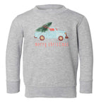 Watercolor Christmas Truck | Kids Crewneck-Kids Crewneck-Sister Shirts-Sister Shirts, Cute & Custom Tees for Mama & Littles in Trussville, Alabama.