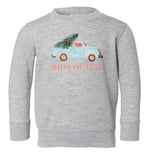 Watercolor Christmas Truck | Kids Crewneck-Kids Crewneck-Sister Shirts-Sister Shirts, Cute & Custom Tees for Mama & Littles in Trussville, Alabama.