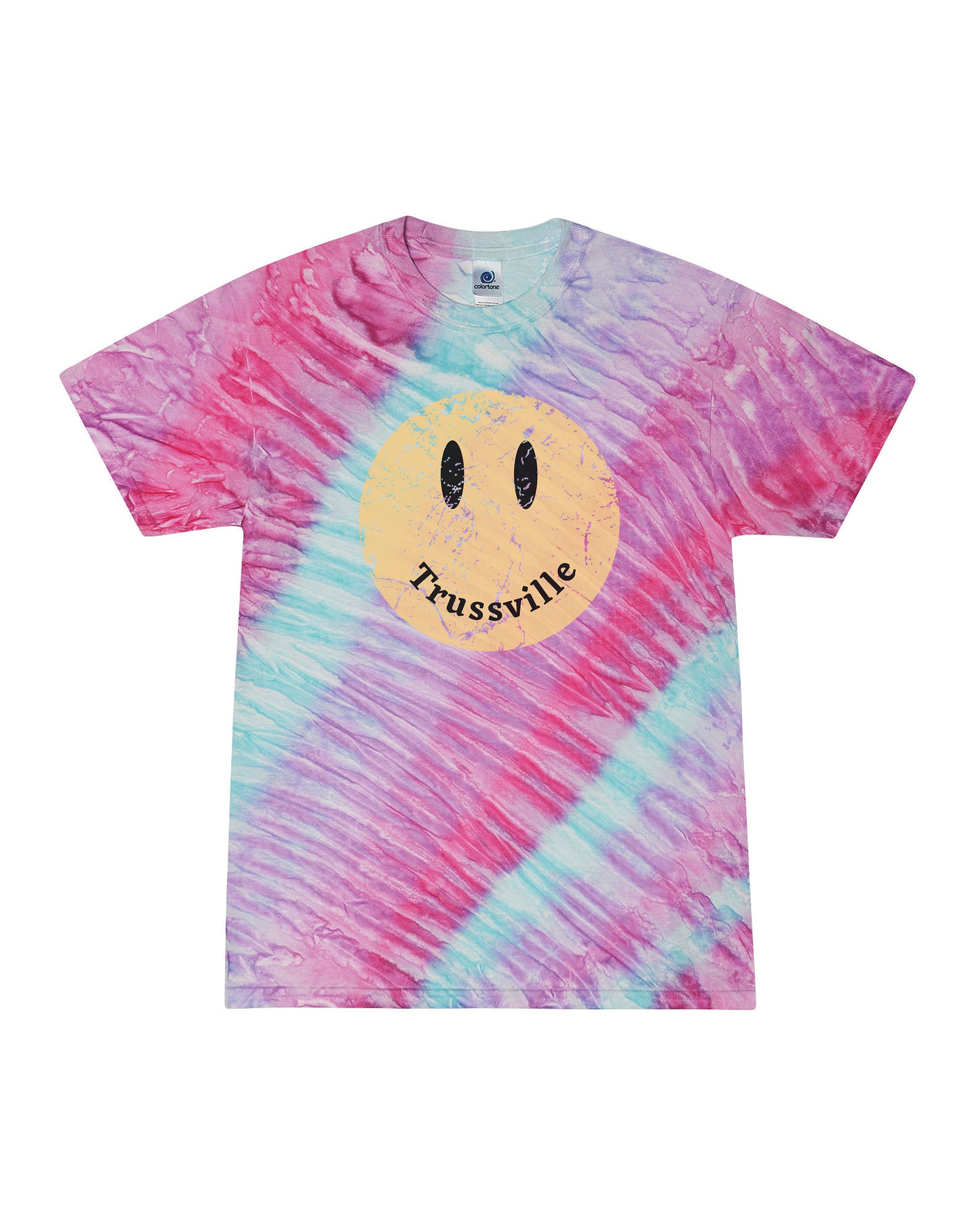 Tie Dye Trussville Happy Face | Tee | Kids-Sister Shirts-Sister Shirts, Cute & Custom Tees for Mama & Littles in Trussville, Alabama.