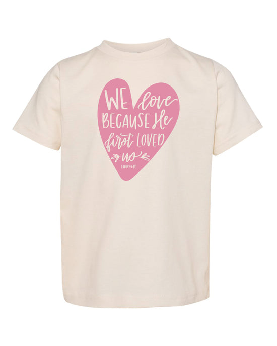 He First Loved Us Heart | Kids Tee-Kids Tees-Sister Shirts-Sister Shirts, Cute & Custom Tees for Mama & Littles in Trussville, Alabama.